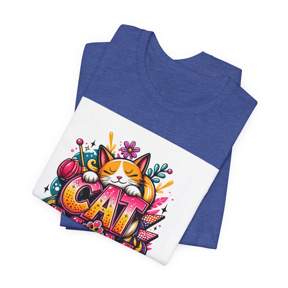 Cat Mom T-Shirt — Colorful Cute Cat Graphic Tee for Cat Lovers