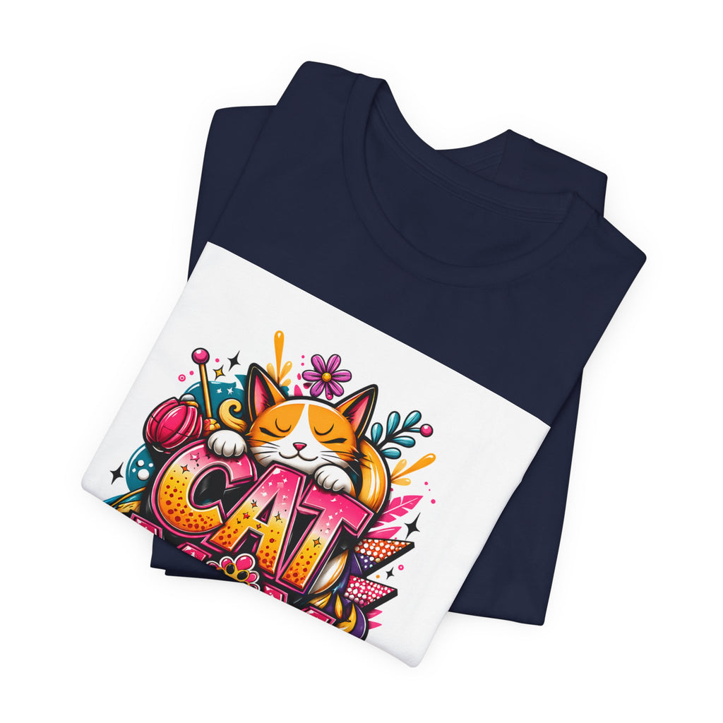 Cat Mom T-Shirt — Colorful Cute Cat Graphic Tee for Cat Lovers