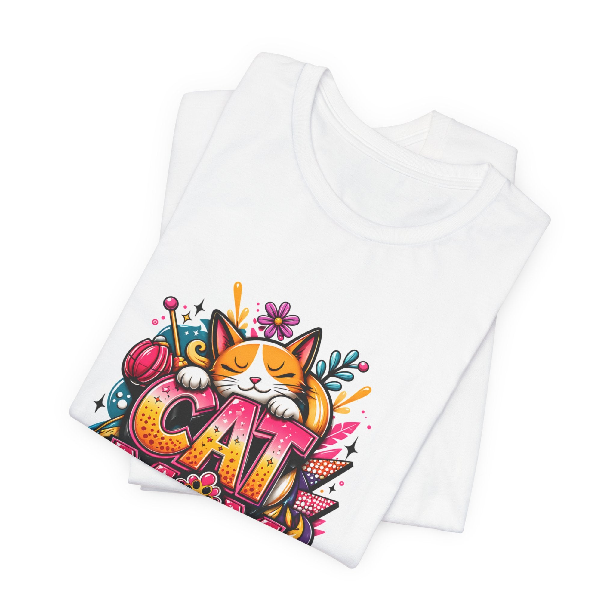 Cat Mom T-Shirt — Colorful Cute Cat Graphic Tee for Cat Lovers