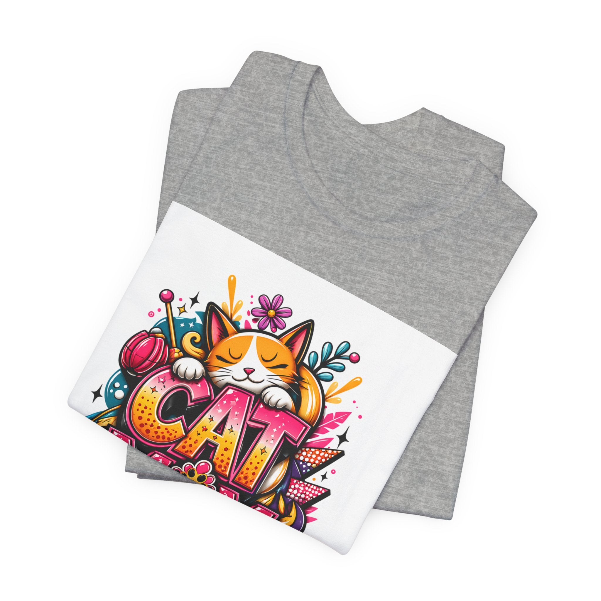 Cat Mom T-Shirt — Colorful Cute Cat Graphic Tee for Cat Lovers