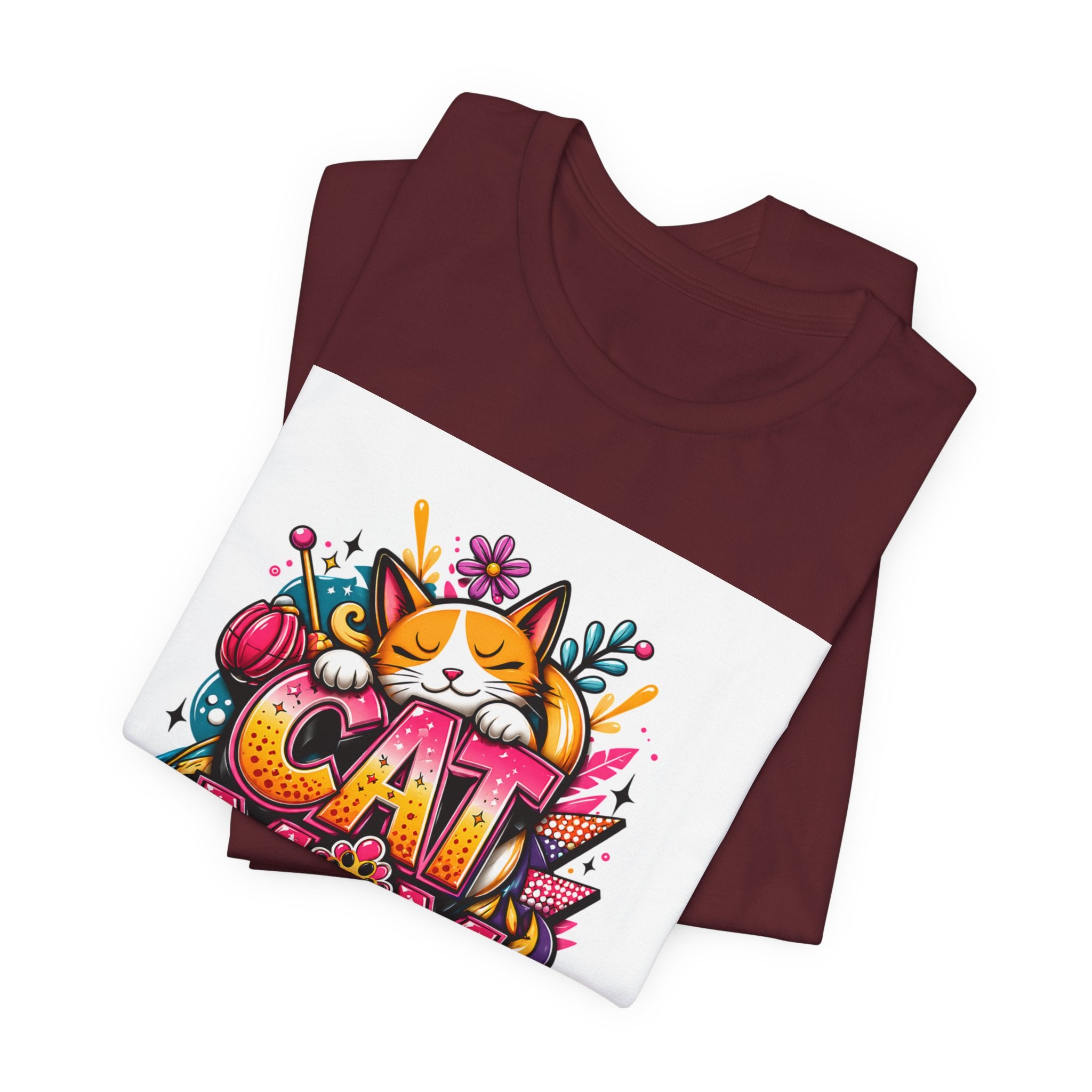 Cat Mom T-Shirt — Colorful Cute Cat Graphic Tee for Cat Lovers