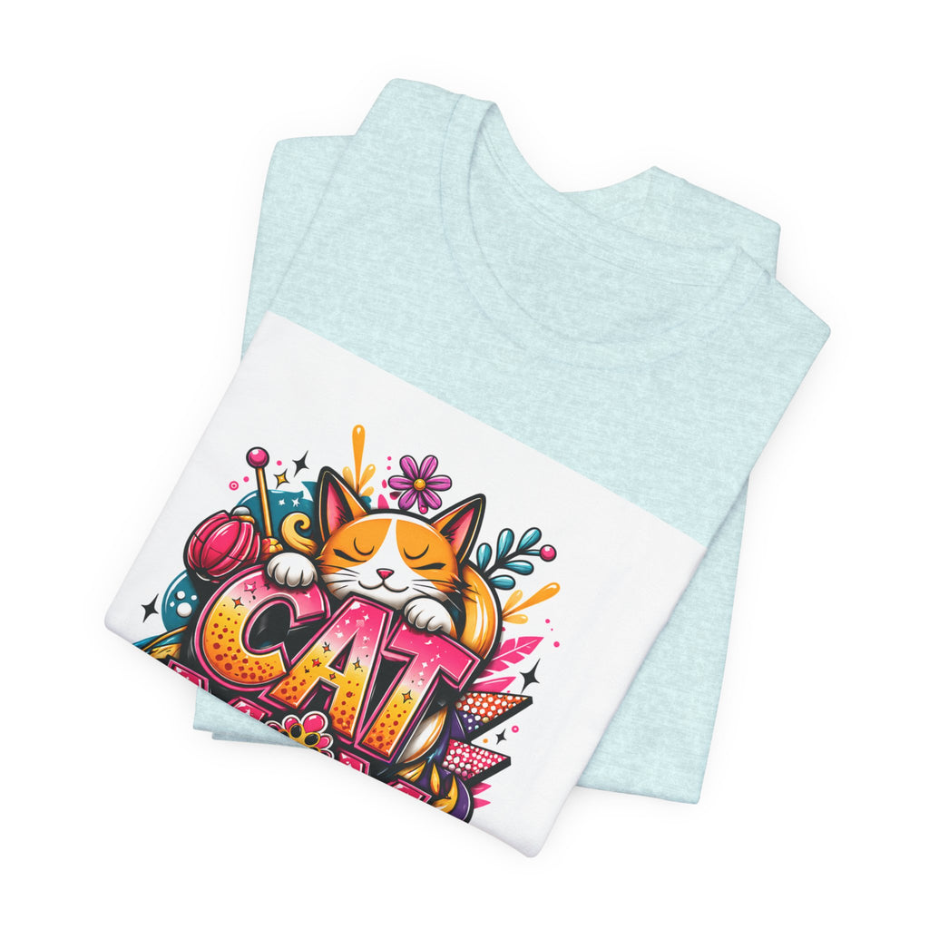 Cat Mom T-Shirt — Colorful Cute Cat Graphic Tee for Cat Lovers