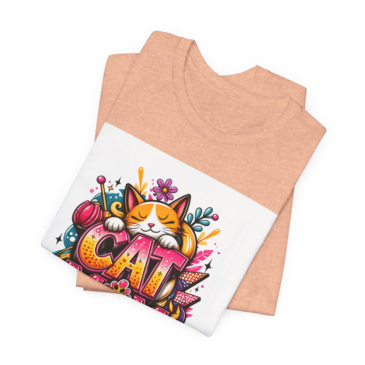 Cat Mom T-Shirt — Colorful Cute Cat Graphic Tee for Cat Lovers