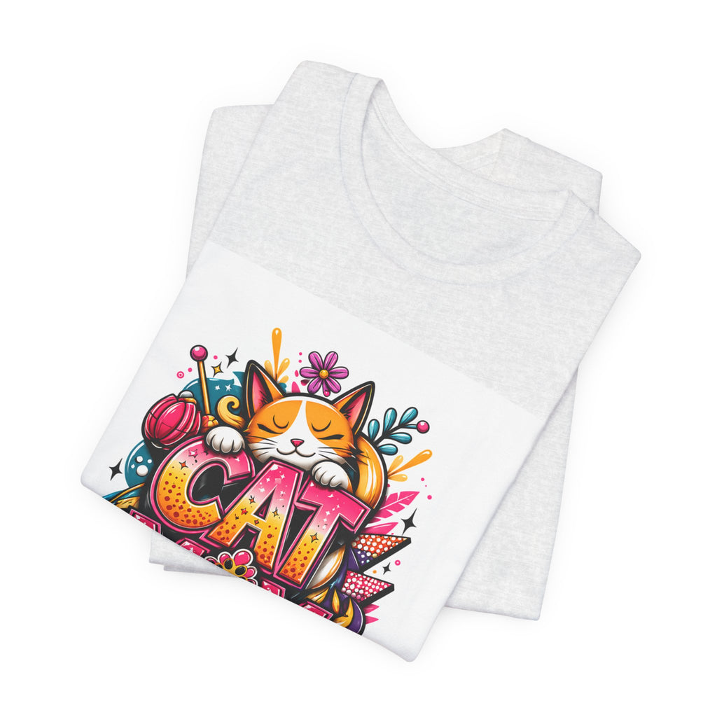 Cat Mom T-Shirt — Colorful Cute Cat Graphic Tee for Cat Lovers