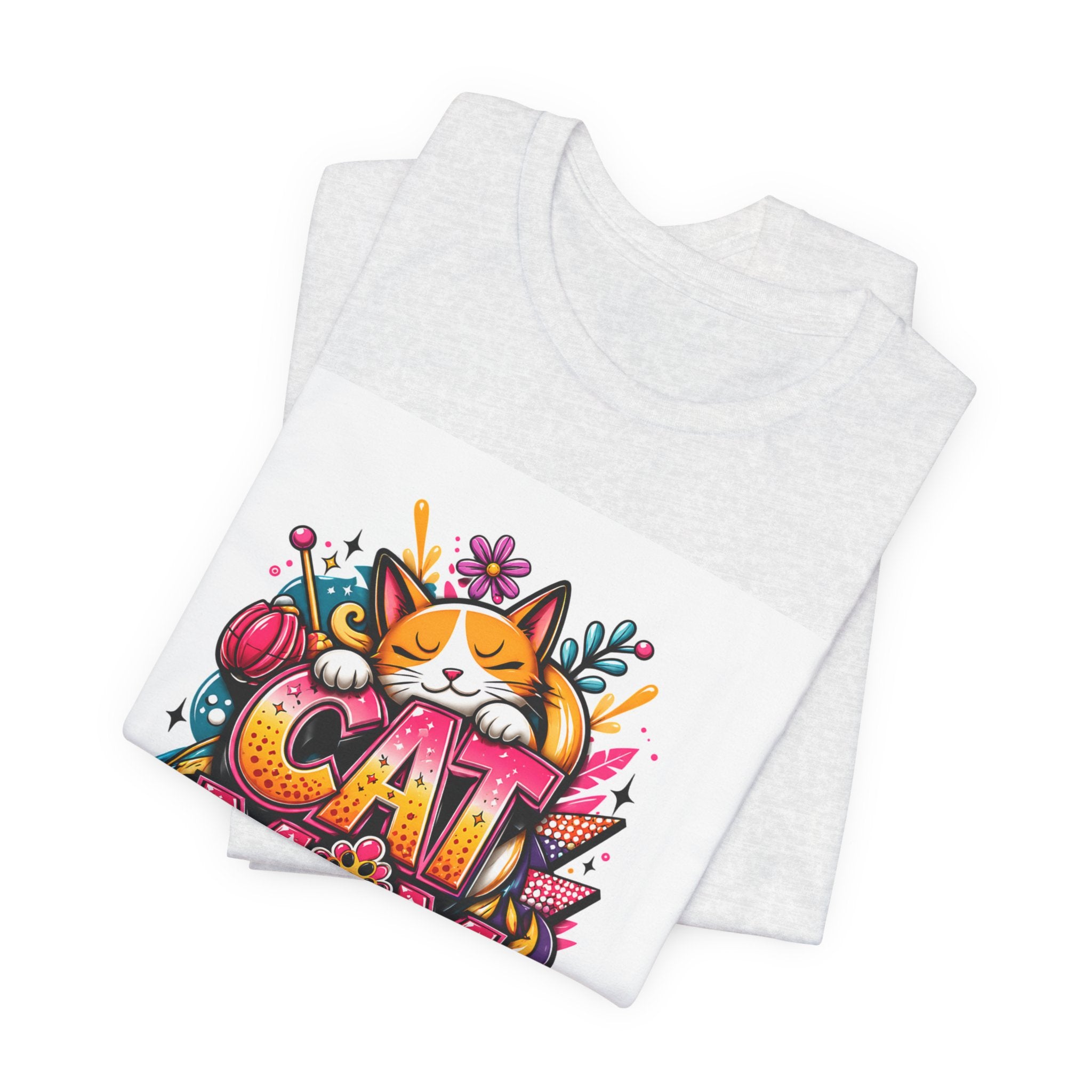 Cat Mom T-Shirt — Colorful Cute Cat Graphic Tee for Cat Lovers
