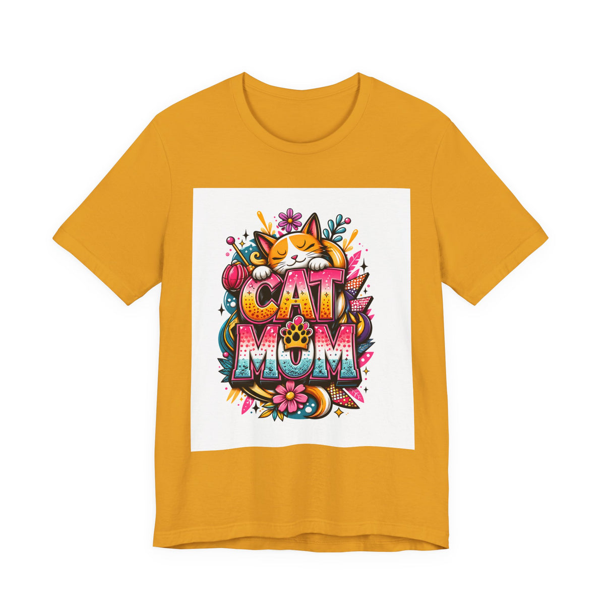 Cat Mom T-Shirt — Colorful Cute Cat Graphic Tee for Cat Lovers