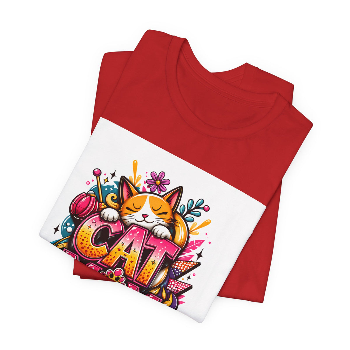 Cat Mom T-Shirt — Colorful Cute Cat Graphic Tee for Cat Lovers