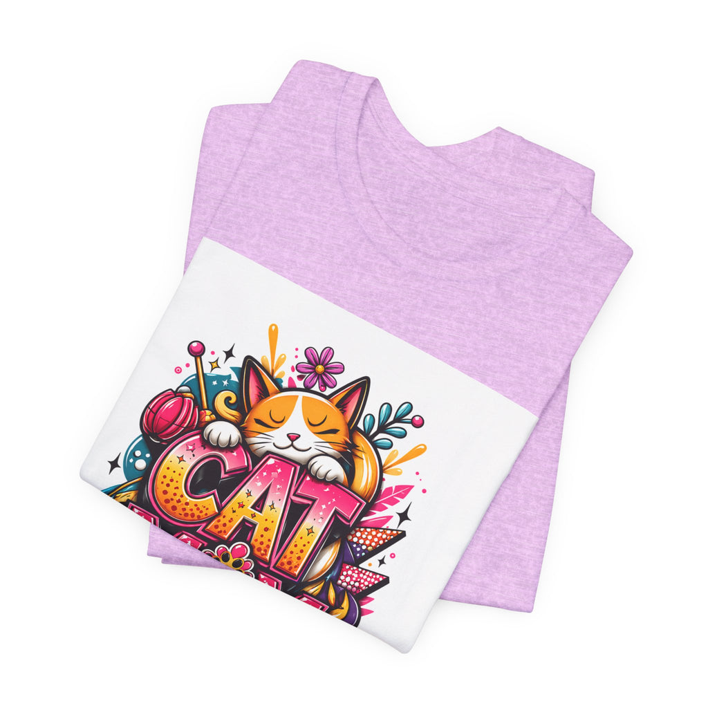 Cat Mom T-Shirt — Colorful Cute Cat Graphic Tee for Cat Lovers