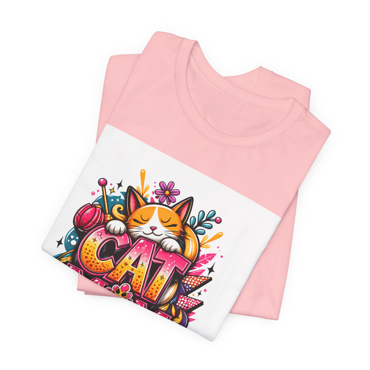 Cat Mom T-Shirt — Colorful Cute Cat Graphic Tee for Cat Lovers