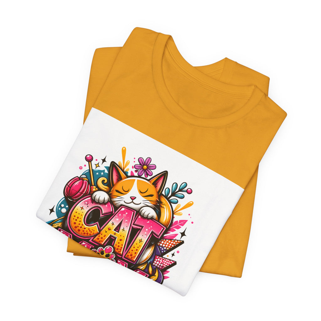 Cat Mom T-Shirt — Colorful Cute Cat Graphic Tee for Cat Lovers